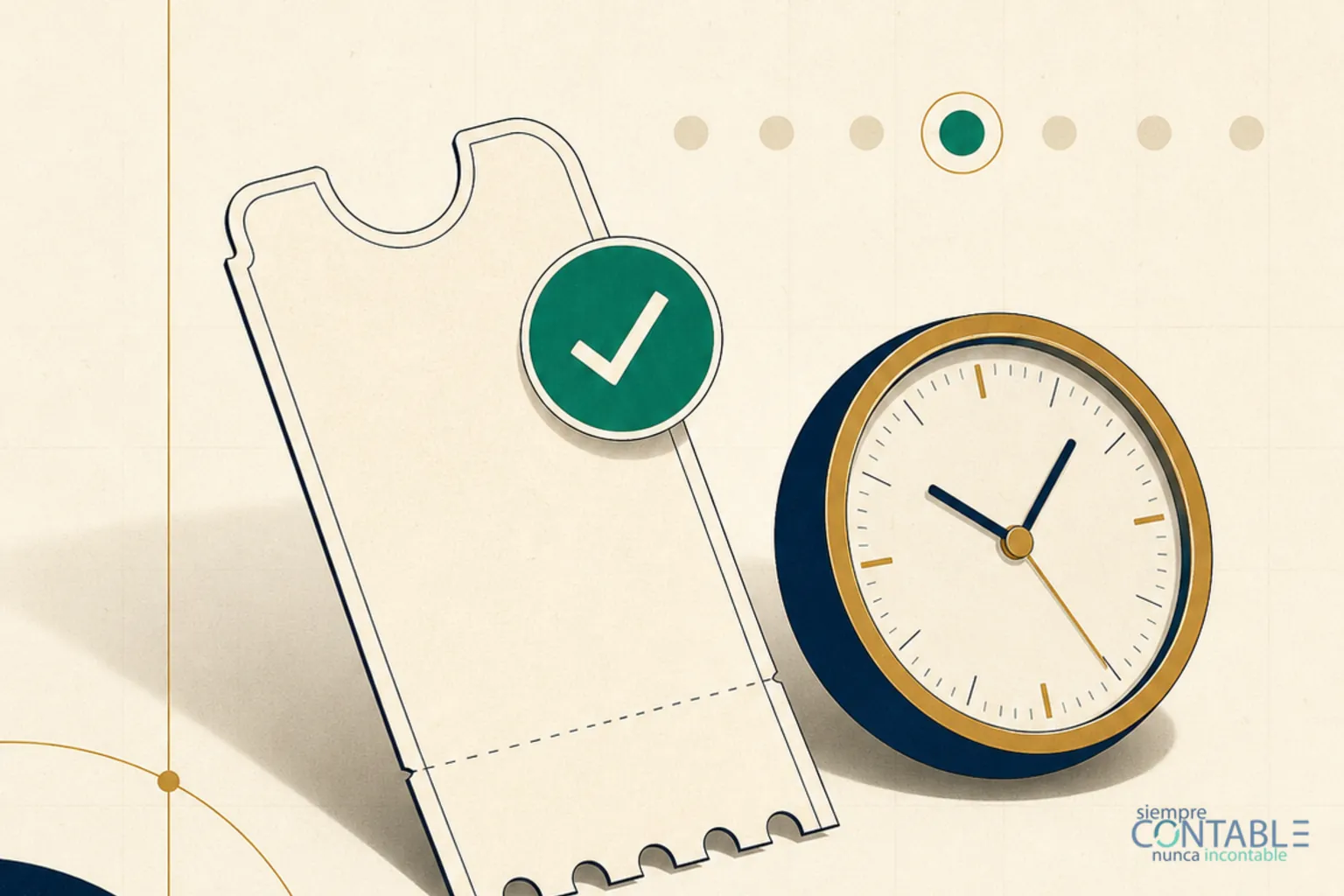 Consulta de cita del SAT: pantalla con lista de turnos y reloj de espera, ilustración editorial